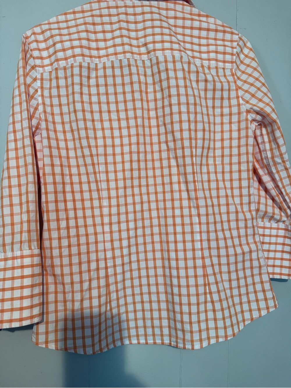 J. McLaughlin Orange & White Checked Button-Up Shirt - Picture 4 of 4